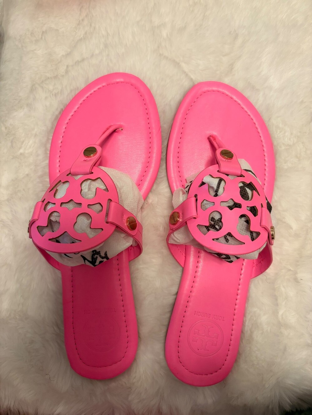 Hot Pink Women's Slide Sandals - Classic Cutout Detail